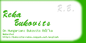 reka bukovits business card